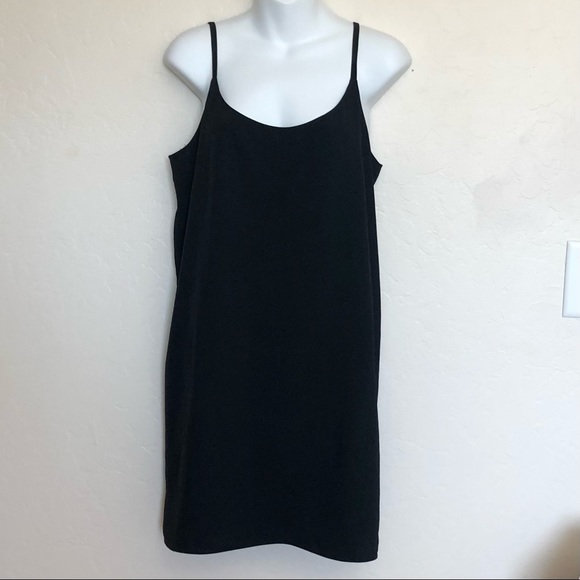 Everlane Black Japanese Go Weave Mini Slip Dress Sz 10 - Picture 6 of 10